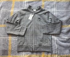 Brand New River Island Boys Grey Check Track Jacket