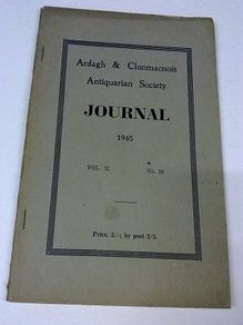 Ardagh & Clonmacnoise Journal 1945 Offaly Athlone etc Ireland Irish history