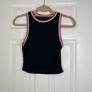 ribbed black crop top Image 2