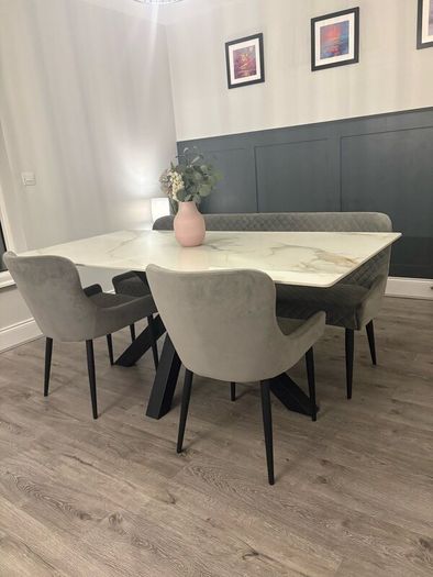 Table , 2 chairs and bench