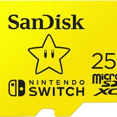 SANDISK micro SD card licensed for Nintendo Switch consoles, 256GB Super Mario Superstar edition (up to 100 MB/s, Nintendo gaming storage, UHS-I, Class 10, V30, U3)