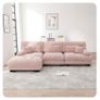 large baby pink 4 seater corner sofa Image 2