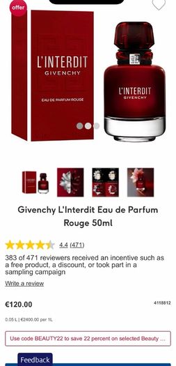 Givenchy L'Interdit gift box parfum for her