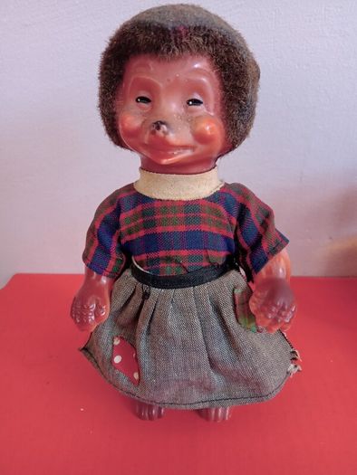 Vintage  Wind Up Hedgehog Doll 7" Tall 1950s-60s