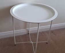 White Tray Side Table - Reduced Price Quick Sale
