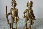 Pair of Vintage Brass Napoleonic Era Soldier Figurines.