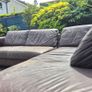Premium Dark Brown Leather Corner Sofa & Matching Storage Ottoman Image 4