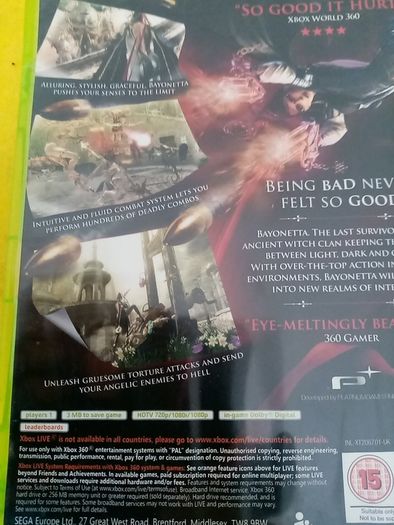 Bayoneta Xbox 360 Games Original