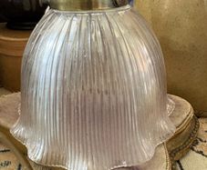 Lampshade Antique Hollophane Ribbed Glass