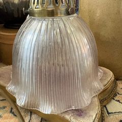Lampshade Antique Hollophane Ribbed Glass