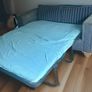 3 Seater Sofa Bed Blue Stripe Image 6