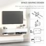 Floating 60'' TV Stand Wall Mounted Media Console Table Cabinet with 4 Storage Shelves Cable (FREE SHIPPING) Image 4