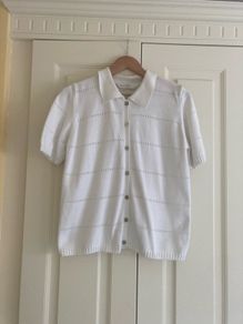 Lady's White Cotton Cardigan