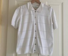 Lady's White Cotton Cardigan