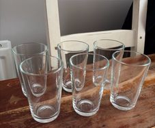 6 Clear Glasses