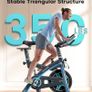 Exercise Bike with APP, 0-100% Magnetic Resistance Spin Bike, 15kg Flywheel, Shock Absorption, LCD Display, Ultra-quiet Stationary Indoor Exercise Bikes for Home Gym Training Image 4