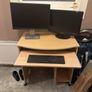 desk, monitors and keyboard Image 2