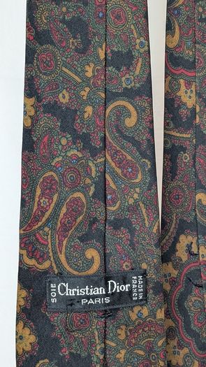 Christian Dior Tie Paris Paisley Silk Mens Vintage Designer Necktie Italy