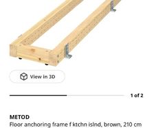 2x METOD floor anchoring frame for ktchn islnd, 210 cm