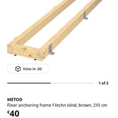 2x METOD floor anchoring frame for ktchn islnd, 210 cm
