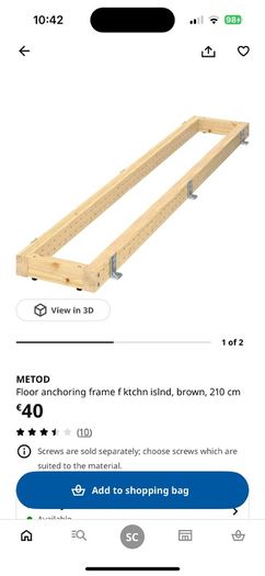 2x METOD floor anchoring frame for ktchn islnd, 210 cm