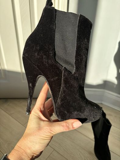 high heel boots from Office, velvet black