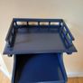 Midnight Blue Upcycled Vintage Hall Stand with Drawer & Gallery Rail Image 7