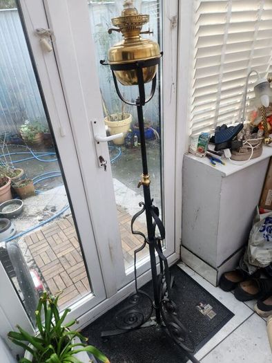 Victorian duplex oil lamp . Telescopic. working.