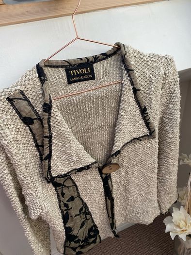 Tivoli Limited Edition Cotton Flax Blend Chunky Knit Cardigan Jacket - Size M