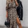 Long v-neck dress Image 2