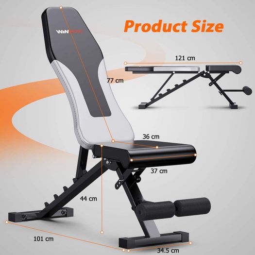 Adjustable Weight Bench Foldable Home Exercise Gym Workout Bench Incline Decline Flat Bench Press for Full Body Workout