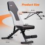 Adjustable Weight Bench Foldable Home Exercise Gym Workout Bench Incline Decline Flat Bench Press for Full Body Workout Image 4