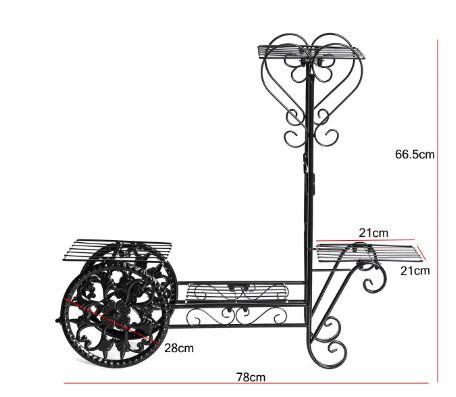 BRAND NEW 4 Tiers Fashion Iron Plant Stand Flower Shelf for Rack Balcony Simple Indoor Living Room Coffee Bar Garden Flower Pot Shelf