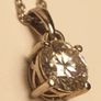 Rhodium Plated Sterling Silver 1ct Moissanite Solitaire Pendant and Chain Image 2