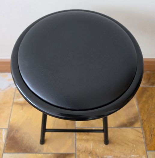 Four Black Folding Metal Stool