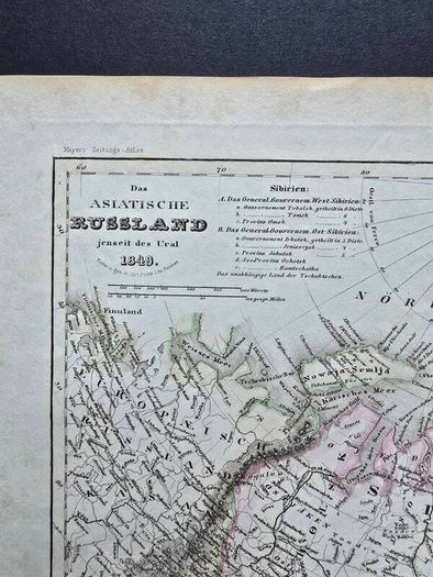 Set of 5 Antique Maps 1849 1850  Meyers Zeitung Atlas
