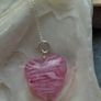 Jewellery set, Glass heart necklace.earrings,Silver jewellery.Valentines Day Image 10