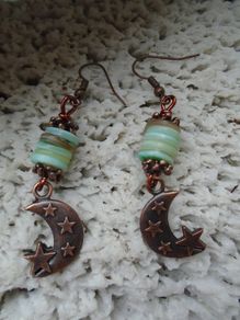 Cresent Moon earrings,Celestial earrings,Handmade jewellery,Gift