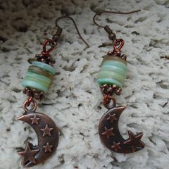 Cresent Moon earrings,Celestial earrings,Handmade jewellery,Gift