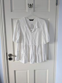 White Flowy Top (F&F) Size 10
