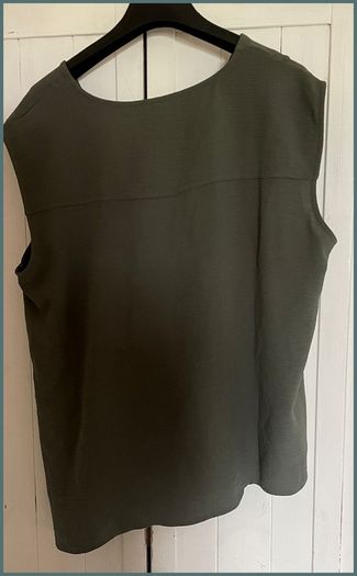 GERARD Ladies Asymmetrical Khaki Frill Vest/Top. BNwOT.