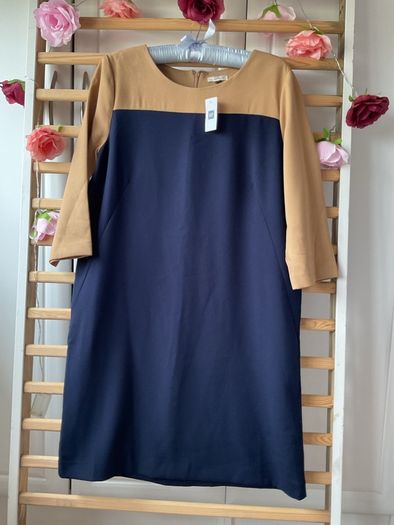 dress Bnwt gap formal workwear dress navy & tan 3/4 sleeves size 12 lined