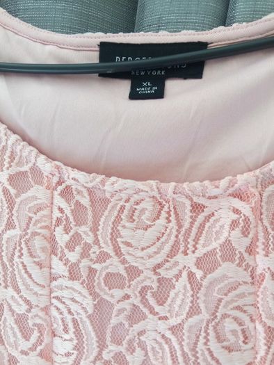 Peach Dress lacy overlay wedding communion