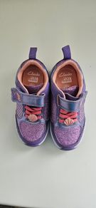 Clarks Play Print Girls Purple Sparkly shoes