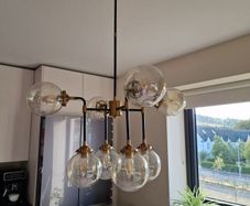 Modern Globe Chandelier Ceiling Light Black  Brass