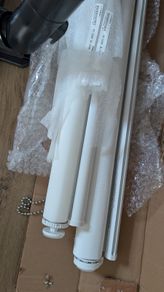 Blinds2go Umbra milk white double roller blind. W 1330 D 1240