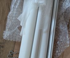 Blinds2go Umbra milk white double roller blind. W 1330 D 1240