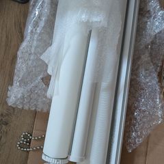 Blinds2go Umbra milk white double roller blind. W 1330 D 1240