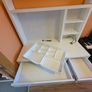 IKEA MICKE White Desk with Shelving Unit, Whiteboard & Storage - Excellent Condition Image 3