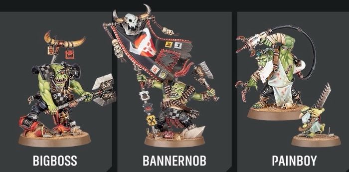 Warhammer 40K Ork command centre (Bigboss, Bannernob and Painboy)
